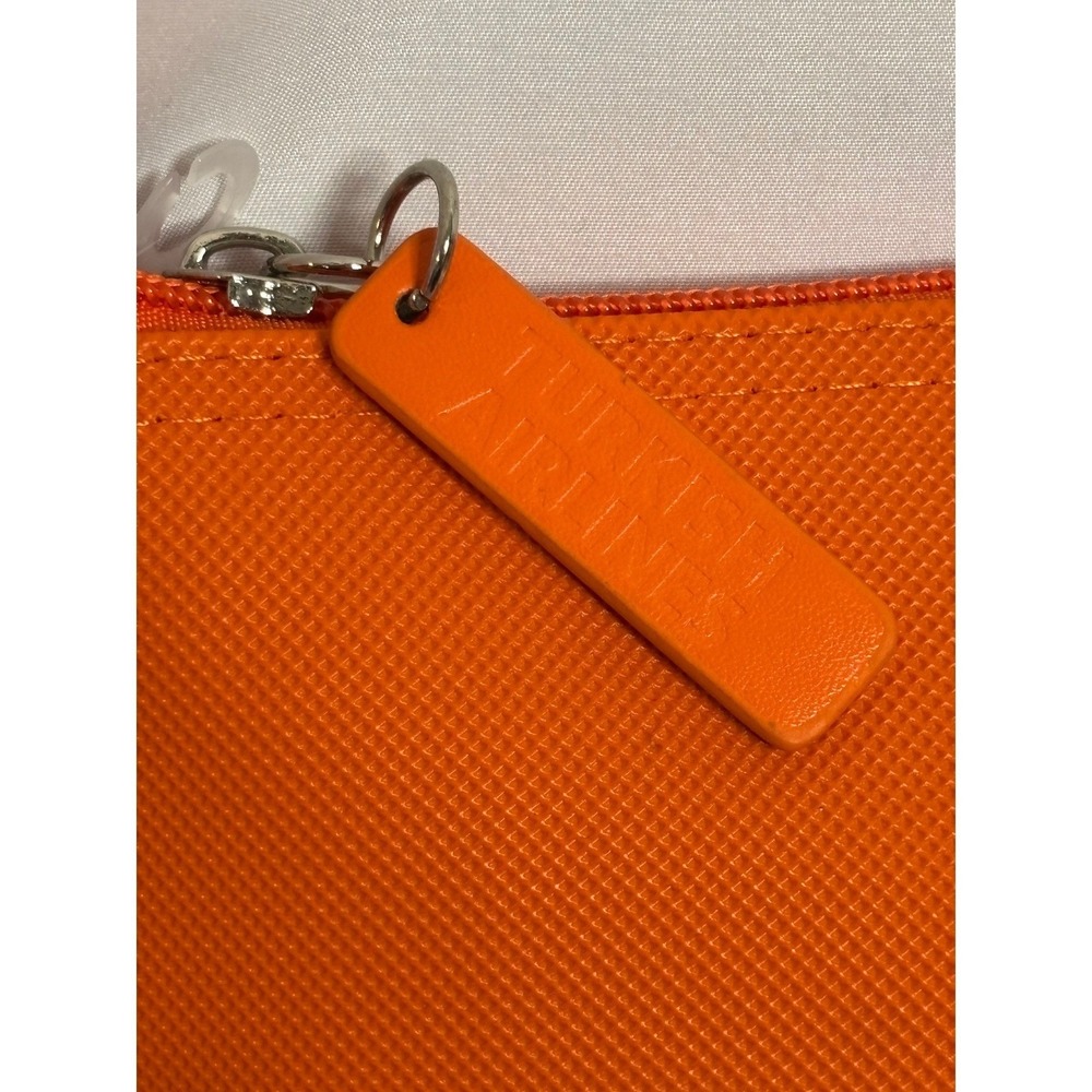 Lacoste Turkish Airlines Amenity Kit Orange Pouch Travel Set Slippers Mask NEW - Picture 7 of 7